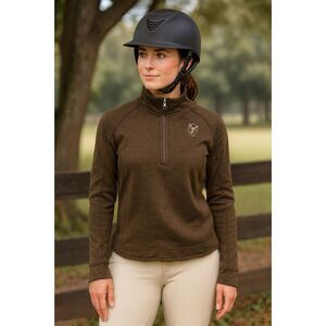 Good Rider Brown 1/4 Zip Pullover Jacket Top   Women's Size Small